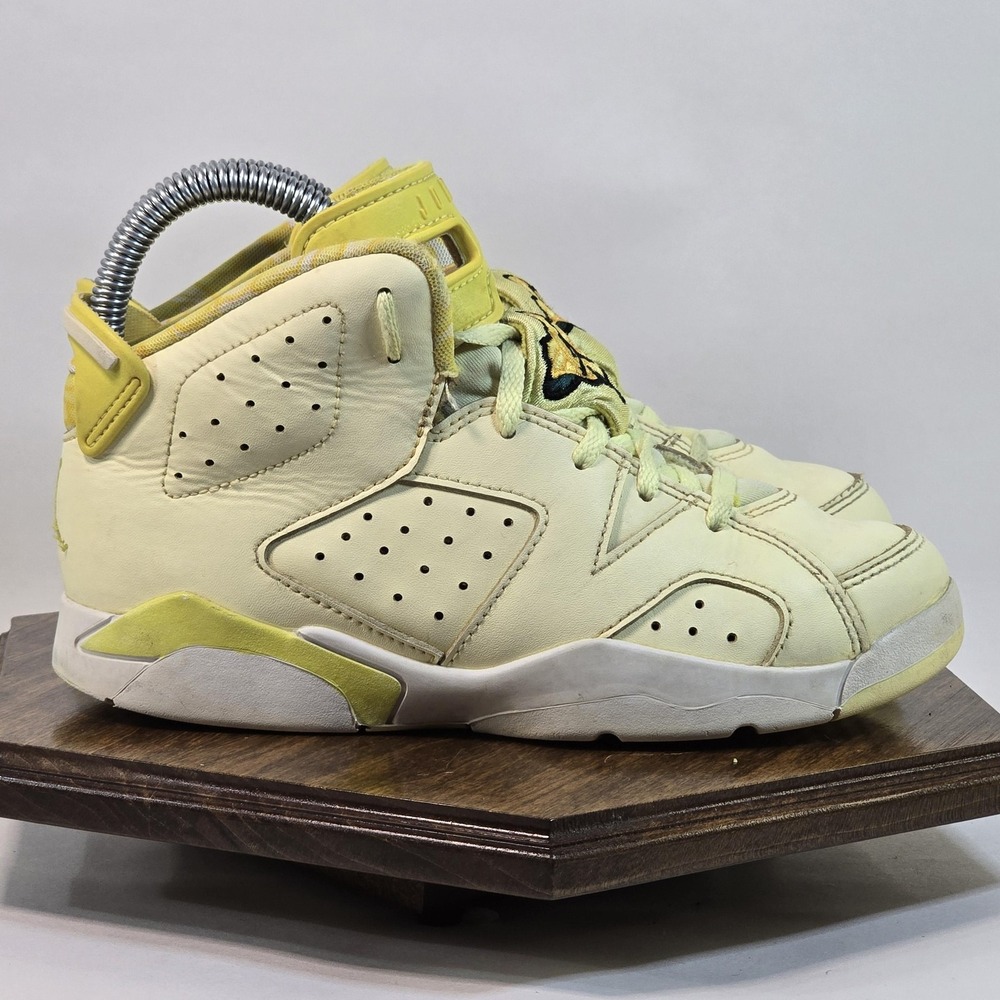 Nike Air Jordan 6 Retro Shoes Youth Size 2Y Citron Tint Yellow PS 543389-800